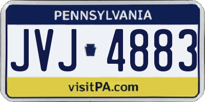 PA license plate JVJ4883