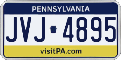 PA license plate JVJ4895