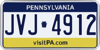 PA license plate JVJ4912