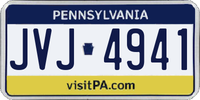 PA license plate JVJ4941