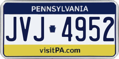 PA license plate JVJ4952
