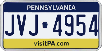 PA license plate JVJ4954