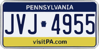 PA license plate JVJ4955