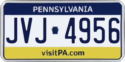 PA license plate JVJ4956