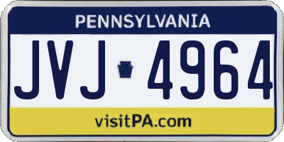 PA license plate JVJ4964
