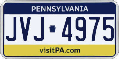 PA license plate JVJ4975