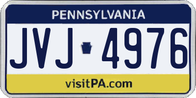 PA license plate JVJ4976