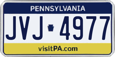 PA license plate JVJ4977
