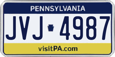 PA license plate JVJ4987