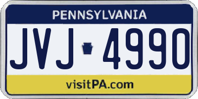 PA license plate JVJ4990