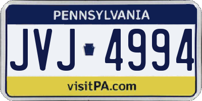 PA license plate JVJ4994