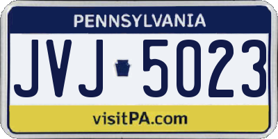 PA license plate JVJ5023