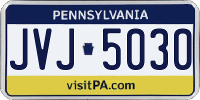 PA license plate JVJ5030