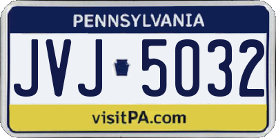 PA license plate JVJ5032