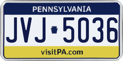 PA license plate JVJ5036