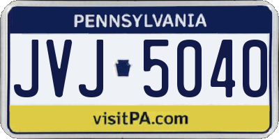 PA license plate JVJ5040