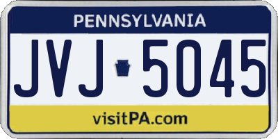 PA license plate JVJ5045