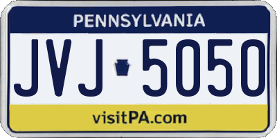 PA license plate JVJ5050