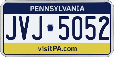 PA license plate JVJ5052