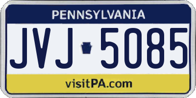 PA license plate JVJ5085