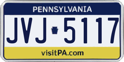 PA license plate JVJ5117