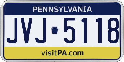 PA license plate JVJ5118
