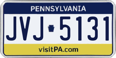 PA license plate JVJ5131