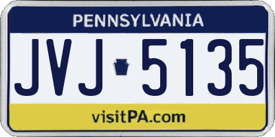 PA license plate JVJ5135