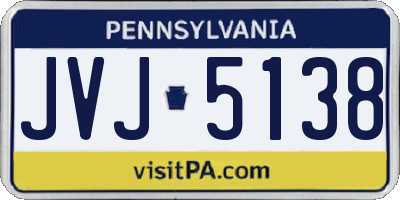 PA license plate JVJ5138