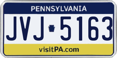 PA license plate JVJ5163