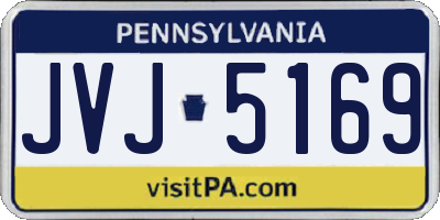 PA license plate JVJ5169
