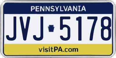PA license plate JVJ5178