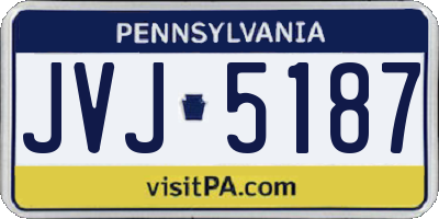 PA license plate JVJ5187