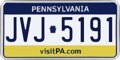 PA license plate JVJ5191