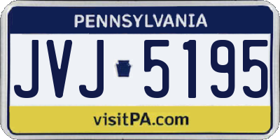 PA license plate JVJ5195