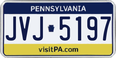PA license plate JVJ5197