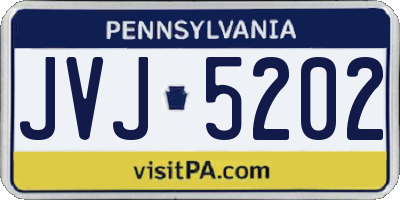 PA license plate JVJ5202