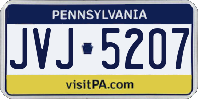 PA license plate JVJ5207