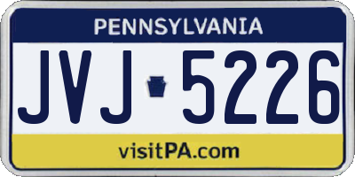PA license plate JVJ5226
