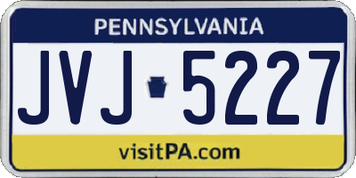 PA license plate JVJ5227