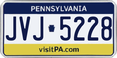 PA license plate JVJ5228