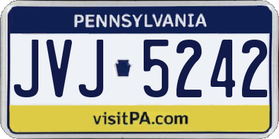 PA license plate JVJ5242