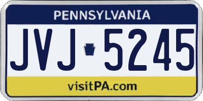 PA license plate JVJ5245