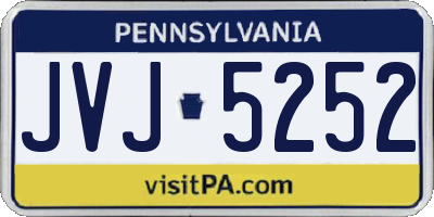 PA license plate JVJ5252