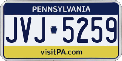 PA license plate JVJ5259