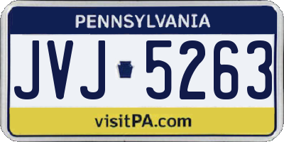 PA license plate JVJ5263