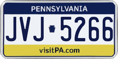 PA license plate JVJ5266