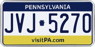PA license plate JVJ5270