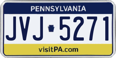 PA license plate JVJ5271