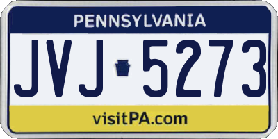 PA license plate JVJ5273